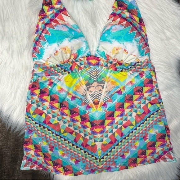 NWOT Bar III Multicolored Tankini size Medium - Picture 5 of 7